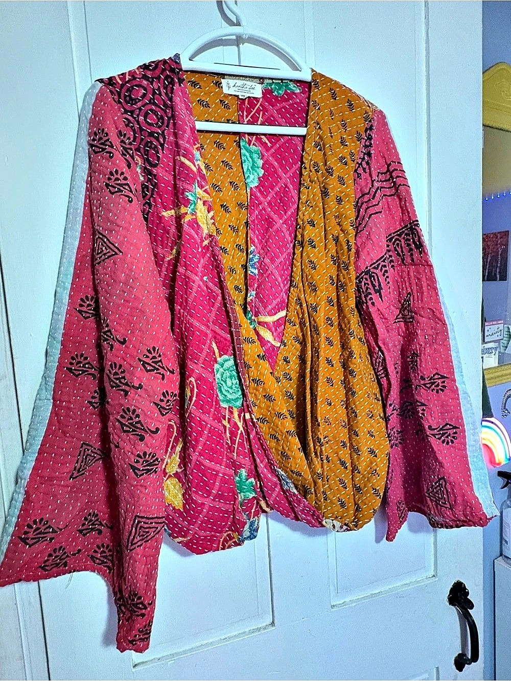 Kantha Bae Multicolor Patchwork Open Front Jacket - Picture 2 of 4